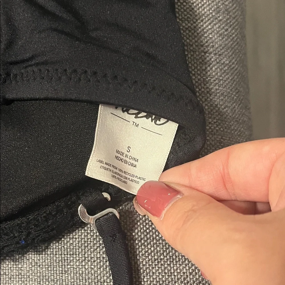 Black crocheted open back One-Piece Swimsuit - Picture 6 of 6